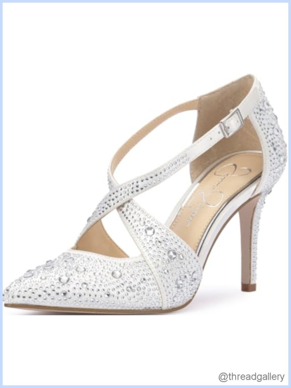 Jessica Simpson Accile Pointed Toe Stiletto Pump Evening Buckle Satin